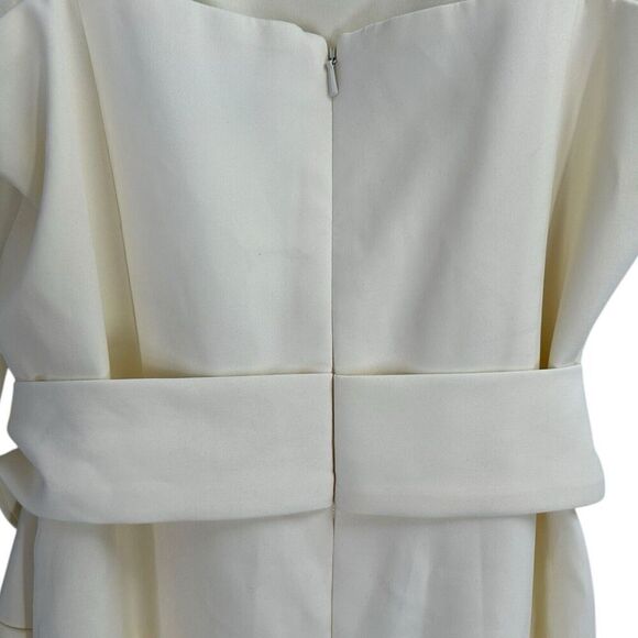 Mac Duggal Ieena NWT Ruffle Tiered Buckle Detail Dress in Cream Size 8 - Picture 11 of 16